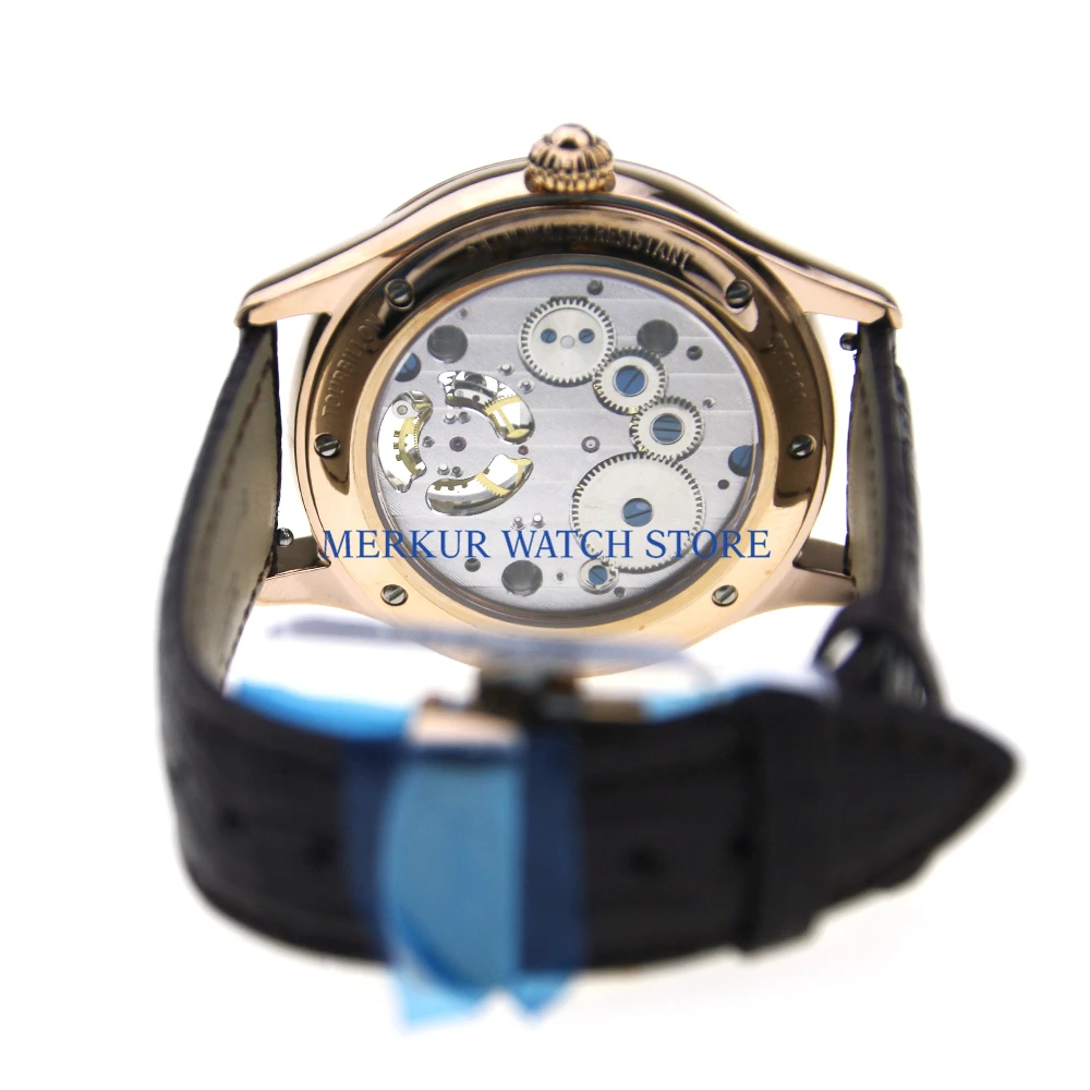 Sugess мужские часы летающие механические чайки ST8000 Tourbillon движение Skelenton роскошное платье позолоченный черный циферблат