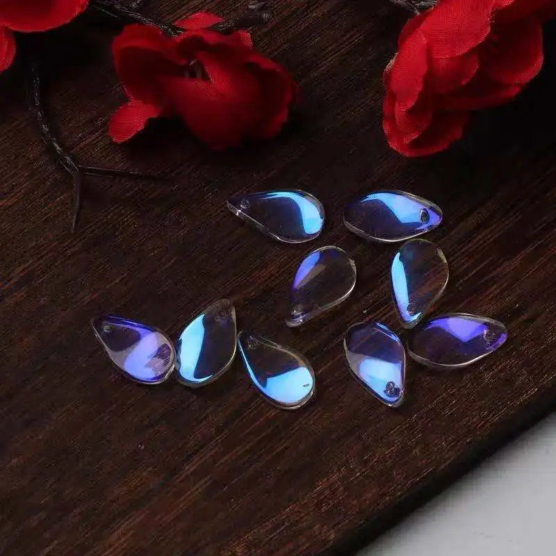 10X18mm Petals 10 шт./упак. чешского лепестки Цветная глазурь орхидеи, ручная работа, сделай сам, ювелирное изделие под старину Шпилька ожерелье браслет материалы - Цвет: 10X18mm Petals
