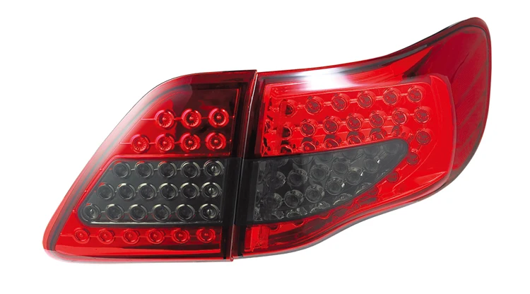 Автомобильный задний светильник VLAND factory для COROLLA, светодиодный, модный задний светильник 2008, 2009, 2010, 2011 с поворотом+ Реверс+ DRL+ тормозной светильник - Цвет: RED and SMOKE