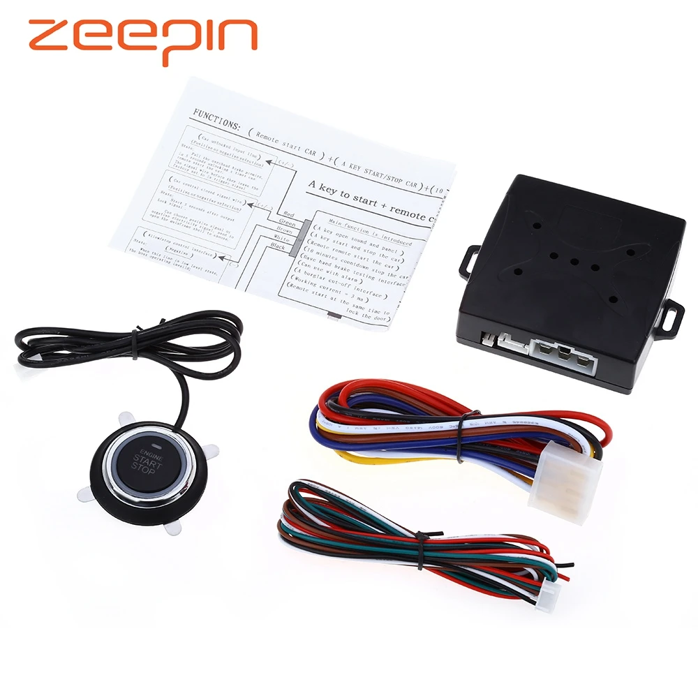 

Car Engine Push Start Remote Control Button Starter Door Lock Keyless Entry Start Stop Immobilizer Auto Alarm Anti-theft System