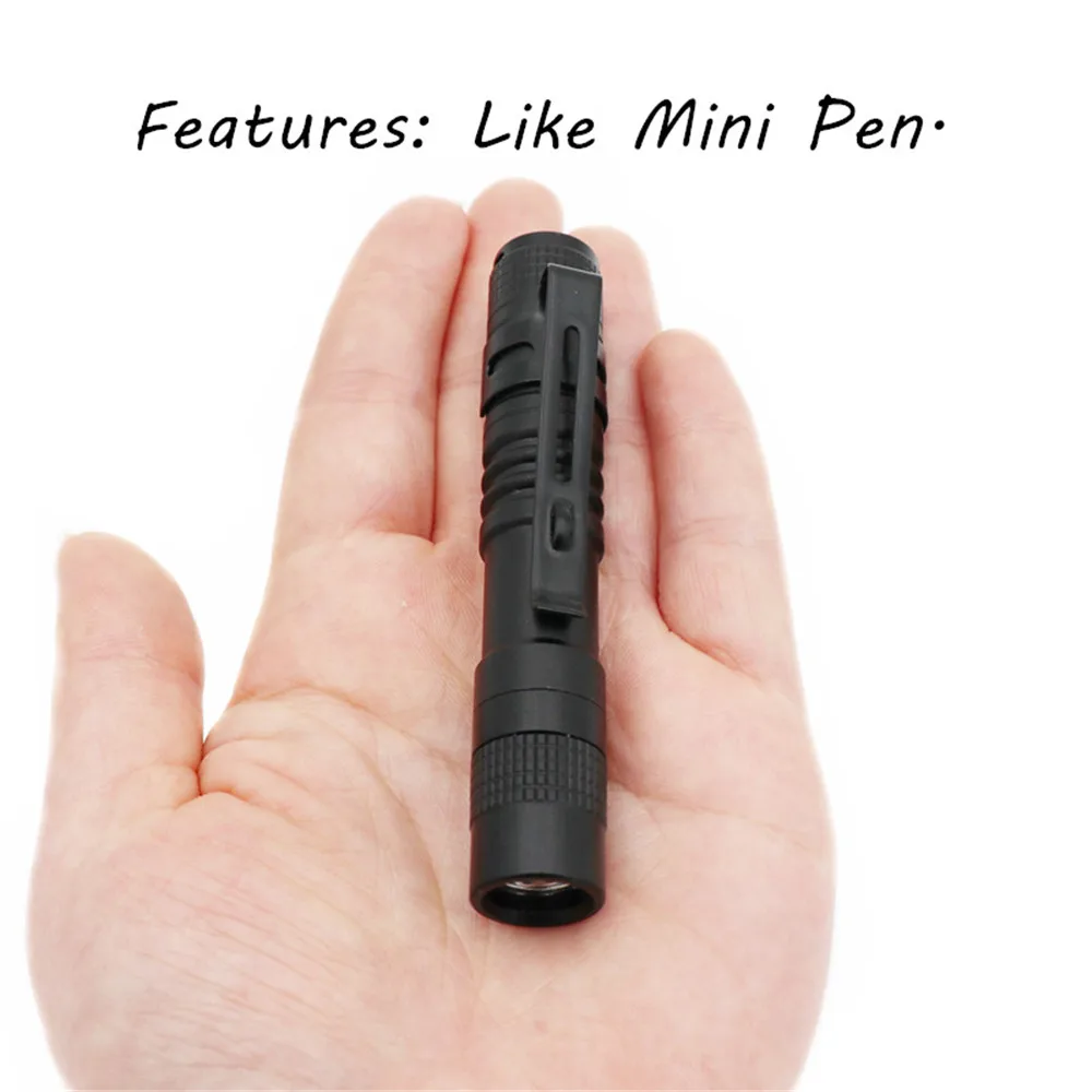 1 Model 2000LM Mini Led Flashlight Portable Small Penholder Night Walking Lighting Car Maintenance Work Torch Aluminum Alloy