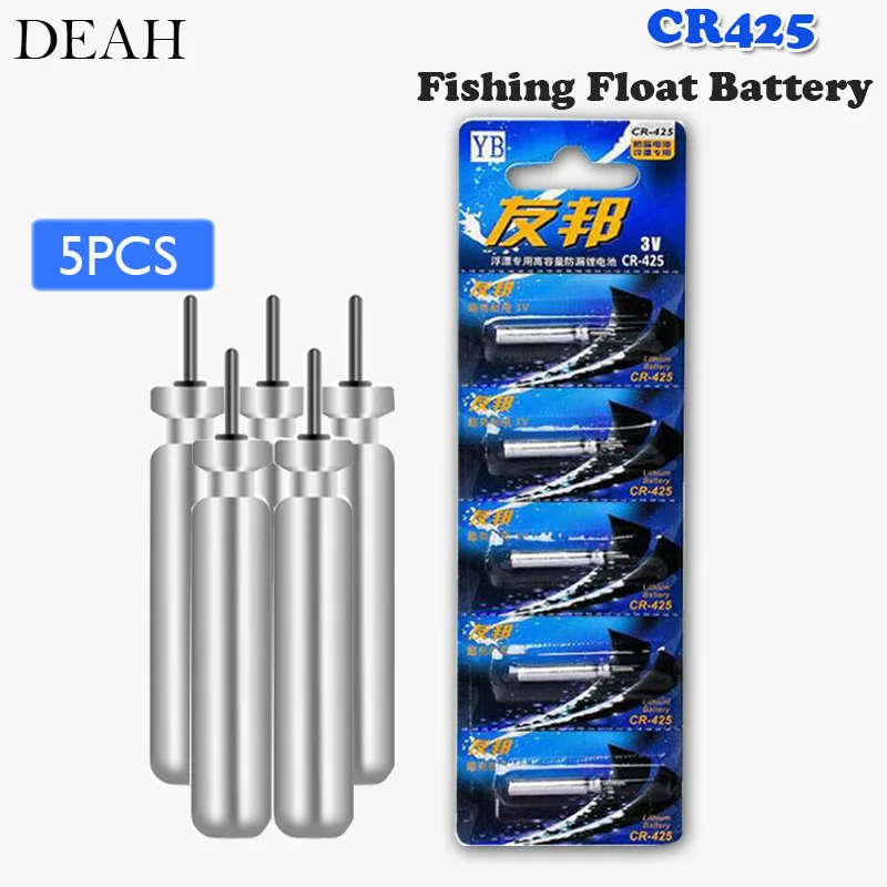 5Pcs/lot Fishing Float Lithium Battery CR425 Electronic Luminous Float