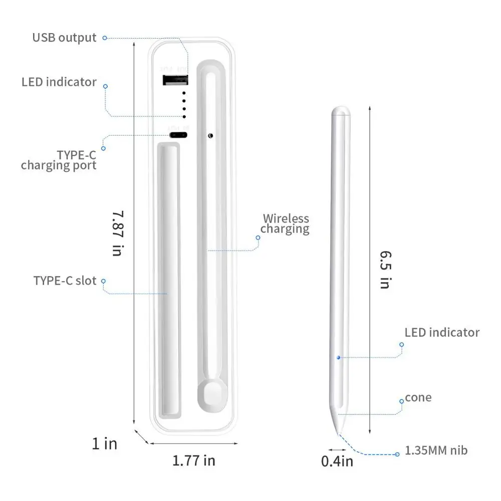 Стилус цифровой карандаш с беспроводной зарядкой для Apple iPad 10 2 Pro 11 12 9 6th Air 3rd Mini 5th