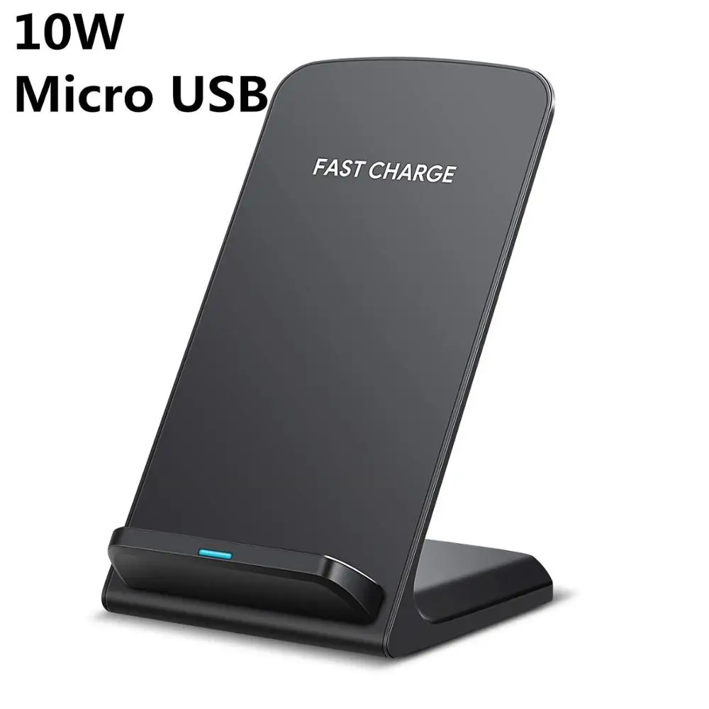 10W Micro USB DCAE 15 Вт Qi Беспроводное зарядное устройство подставка для iPhone 11 Pro XR 8 X XS 10 Вт USB C Быстрая зарядка док-станция для samsung S10 S9 Note 10 9 - Цвет: 10W Micro USB
