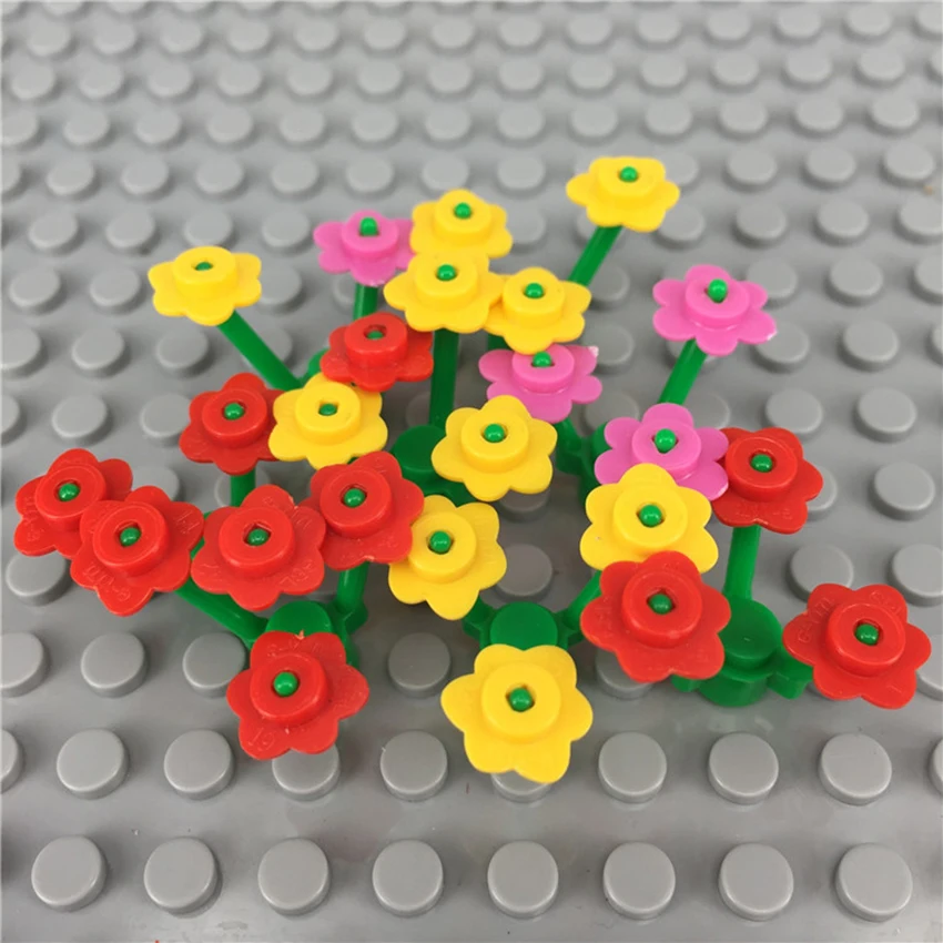 50Pcsset Legoings City Garden Plants Flowers And Plants Accessories Flowers Petals MOC Brick Building Blocks Kids DIY Toys Gift (2)