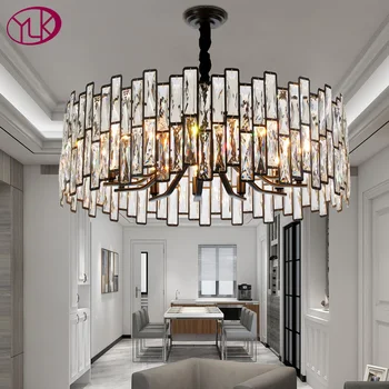 

Modern chandelier lighting for living room round black chain chandeliers luxury home decoration crystal lamps for dining room