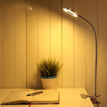 

12W Desk Lamp Eye Protection USB Reading Light Office Bedside Flexible Dimmable Clip On Led Study