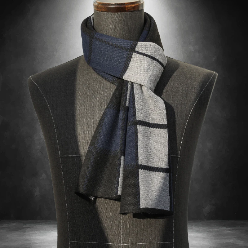 New Winter Warm Scarves Men Scarf Neckercheif Business Plaid Strip Scarves Men Soft Cashmere Wraps Male Sjaal Foulard Casual mens scarf for summer