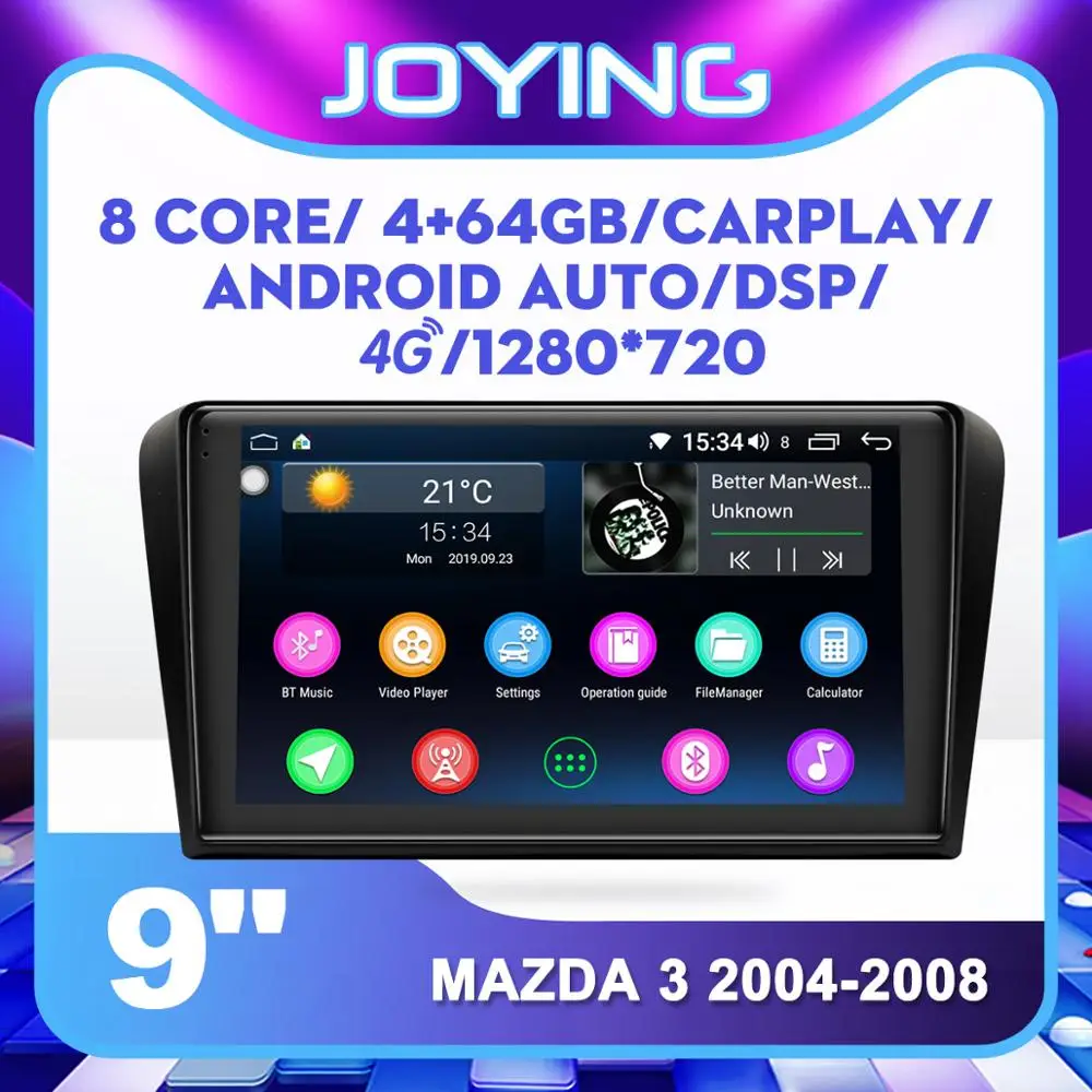 9 дюймов Android автомобильный Радио для Mazda 3 2004 2008 Navi GPS Carplay DSP SPDIF сабвуфер IPS 2.5D Экран