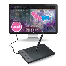 Huion h420 tablet gráfico com 3 teclas personalizadas da imprensa assinatura almofada com dez pontas extra da pena (perfeito para osu)