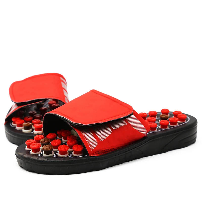 Акупунктурные массажные тапочки; сандалии для мужчин; китайская Акупрессура; медицинская вращающаяся Массажная обувь для ног в стиле унисекс