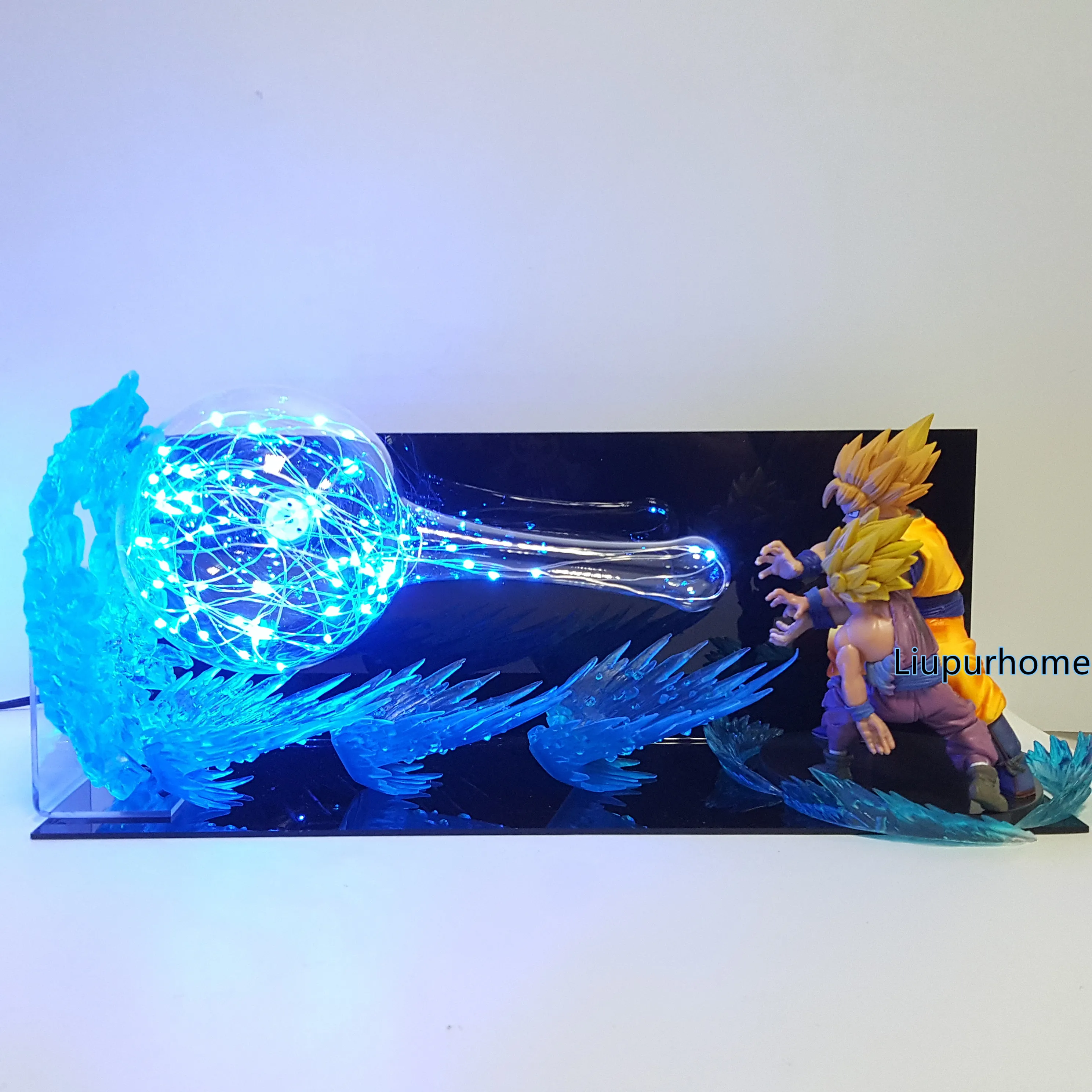 lamparas dragon ball z Goku Gohan Father Son VS Cell Kamehameha Lamp Led Lighting Dragon Ball Super Goku Cell Night Light DBZ