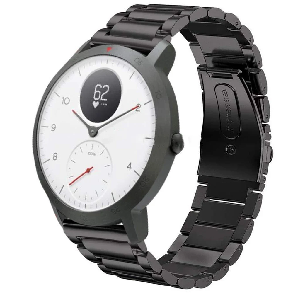 Smartwatch Armband 20mm nylon gelb-rot-grau für Withings Steel HR 40mm 