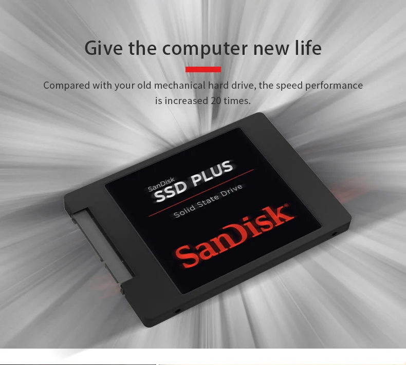 1tb ssd 2.5 internal hard drive 100% Sandisk SSD Plus 120GB 240GB 480GB SATA III 2.5" laptop notebook solid state disk SSD Internal Solid State Hard Drive Disk best internal ssd for pc