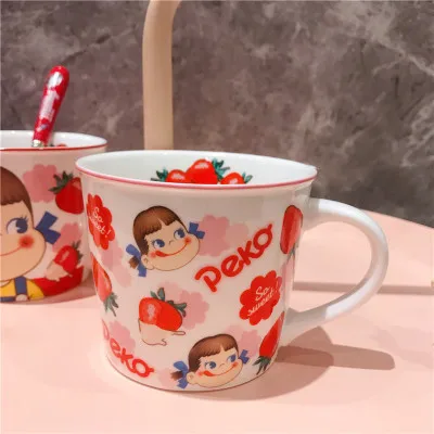 03 Style Single Mug Мультфильм Молоко Девушка кружка милая девушка сердце клубника керамическая чашка кофе чашка подарок - Цвет: 03 Style Single Mug