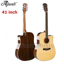 Afanti музыка Высокое качество 41 дюймов Ель Топ/грецкого ореха с задним и передним по бокам акустической Гитары(WY-067