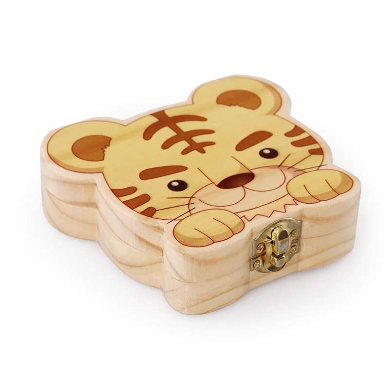 

Wood Baby Teeth Box Children Creative Cartoon Baby Anniversary Product Collection Box Lanugo Storage Anniversary Gift