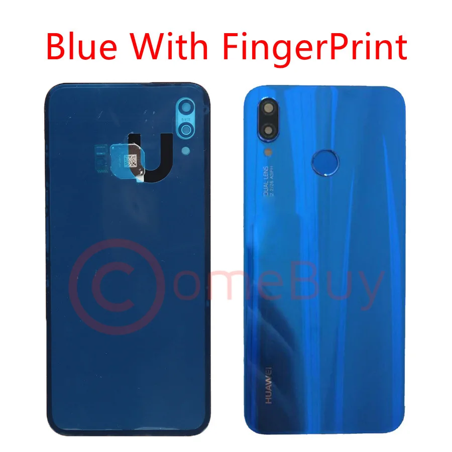 Для huawei P20 Lite крышка батареи Задняя стеклянная панель Задняя Дверь Корпус чехол+ кнопка отпечатков пальцев для huawei P20 Lite крышка батареи