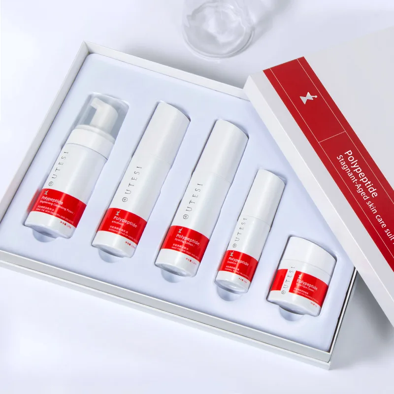 

5PCS Peptide Moisture Facial Care Set Toner&Lotion&Day Cream&Essence& Face Cream Anti Aging Repair Whitening Nursing Facial Set