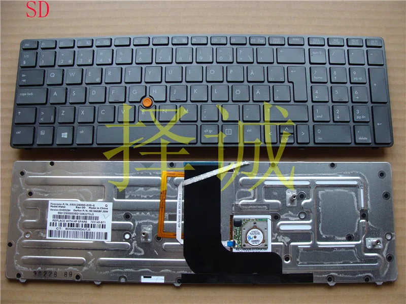 Синий Новости Клавиатура для ноутбука hp EliteBook 8560 Вт 8570 Вт 8760 Вт 8770 Вт швейцарская/Бельгийская/Болгарская/бразильская/канадская французская/Чешская Раскладка - Цвет: Синий