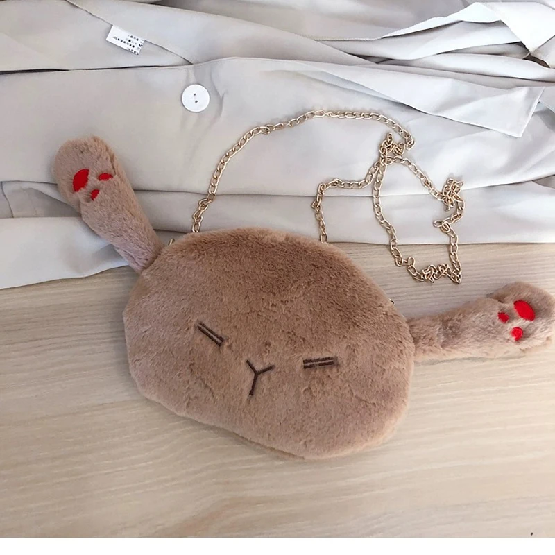 Mini Cartoon Messenger Bag Cute Rabbit Ladies Shoulder Bag Female Plush Toy Girl Handbag