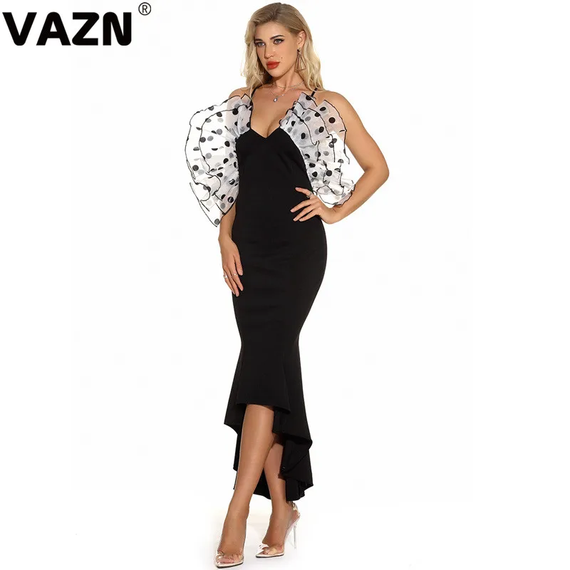 VAZN, черное, без бретелек, одноцветное, элегантное, Бандажное, вечерние, для ночного клуба, сексуальное, тонкое, молодое, макси платье,, без рукавов, платье для девушек