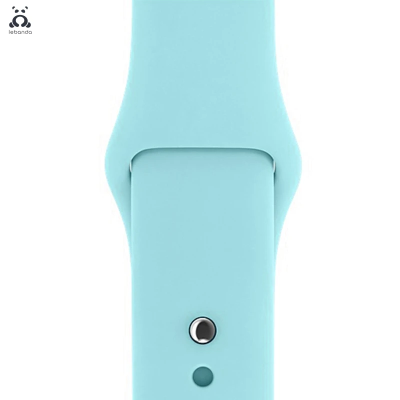 Lebanda спортивный ремешок для наручных часов Apple Watch 5/4/3/2/1 ремешок для наручных часов iWatch, большие размеры 40-44 мм силиконовой лентой из мягкой дышащей ткани Замена 38/42/40/44 мм - Цвет ремешка: Aqua
