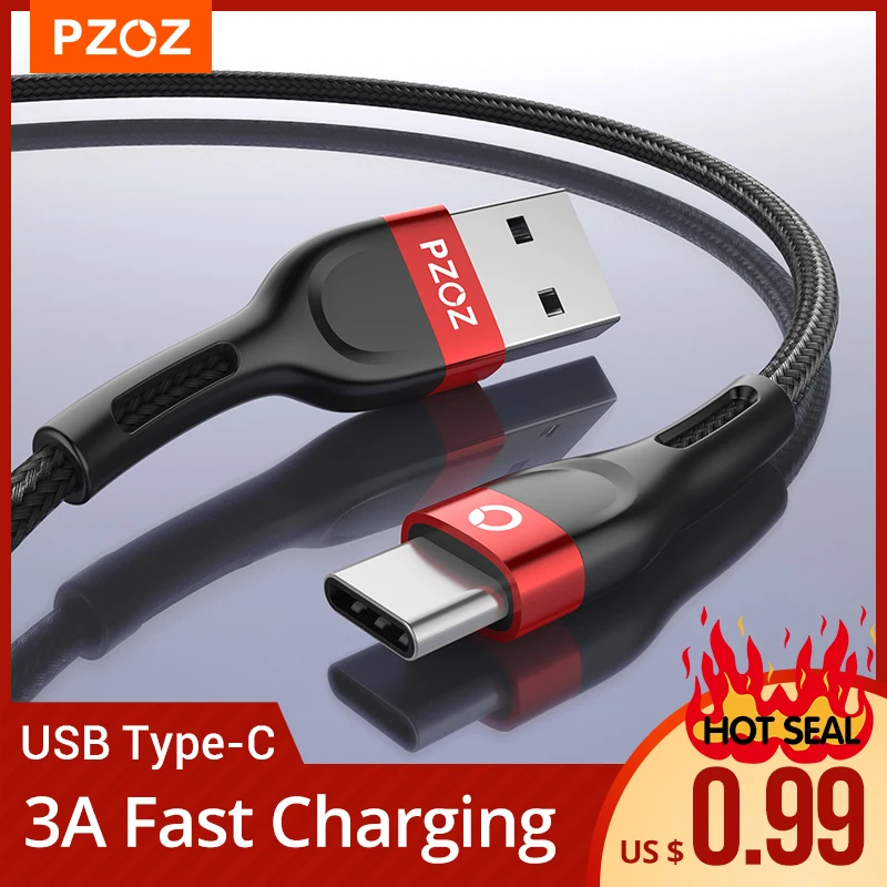 Mejor vendedor  PZOZ Cable USB tipo C cargador de cable de datos de carga rápida usb c para Samsung A51 s10 s9 plus s8 note 9 10 plus Cable tipo-C xiaomi mi 10 9 a3 redmi note k30 pro redmi note 9s 7 8 pro 8t huawei YlW5q7GM