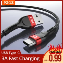 PZOZ USB c cable usb type c chargeur de cordon de données de chargeur usb c for Samsung s9 A51 s10 plus xiaomi mi 10 pro max Redmi note 9s 8T K30 pro cavo type c câble usb