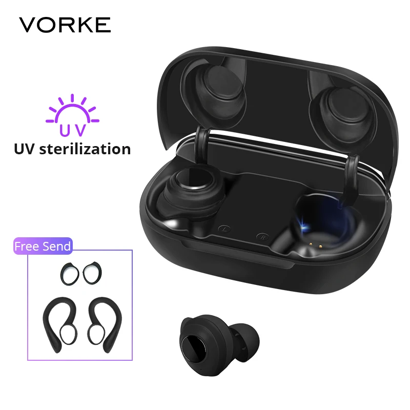 Vorke T15 Беспроводной наушники вкладыши TWS с Bluetooth5.0 IPX7 УФ Спортивная гарнитура