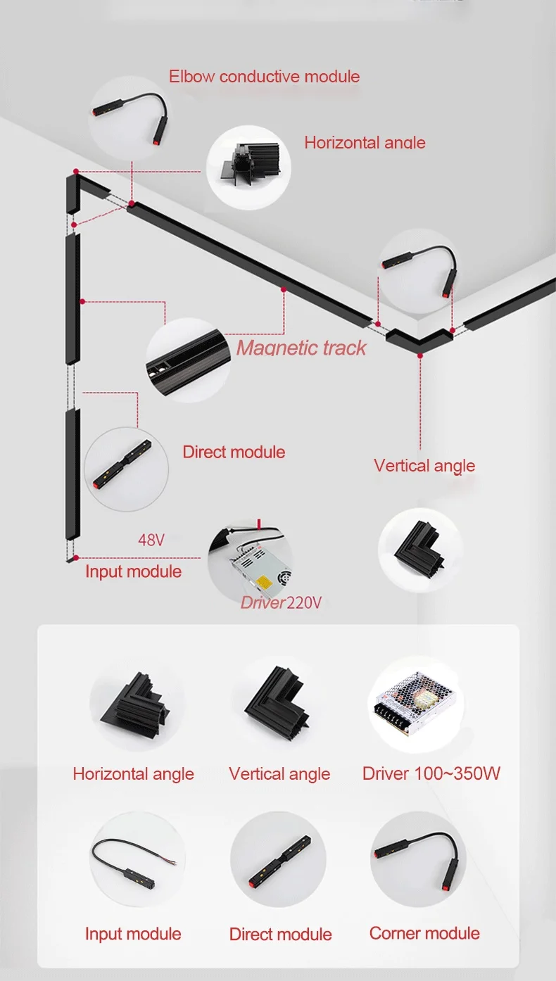 solar flood lights Creative Recessed Magnetic Track Lights design led Lamp Magnetic Rail Ceiling System Indoor Track Lighting Spot Rail Spotlights wifi flood lights