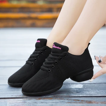 

Dance Sneakers Girl's Women Sport Modern Jazz Sneakers Outsole Breathable Jazz Shoes Girl's Lightweight Dancing Practice Shoes