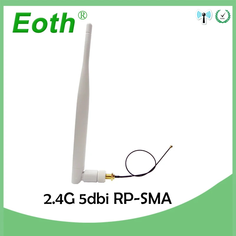 

2.4GHz 5dBi antenna WiFi RP-SMA Male 2.4G Antenne white Aerial antena Router +21cm PCI U.FL IPX to SMA Male Pigtail Cable