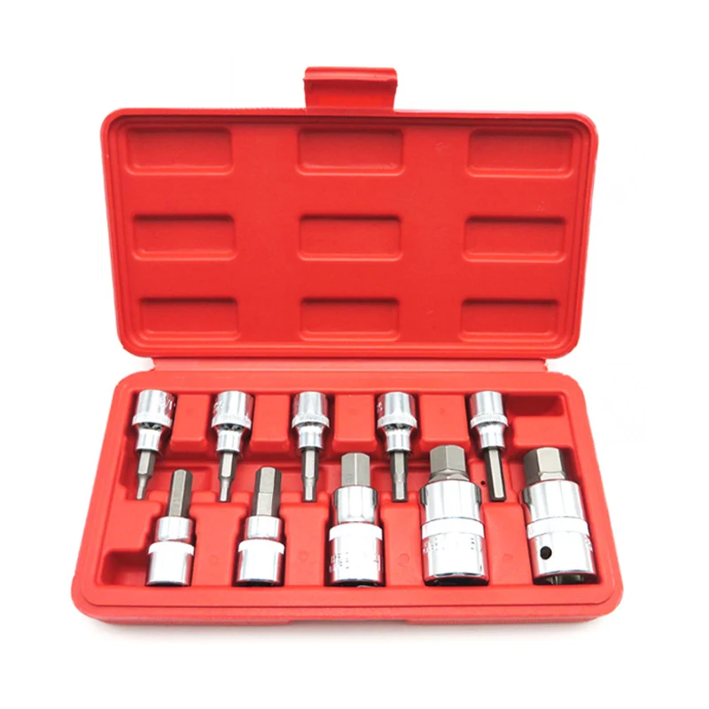 10pcs Set XZN 12 Point Spline Bit Socket 4 18mm Auto Car Anti Rust