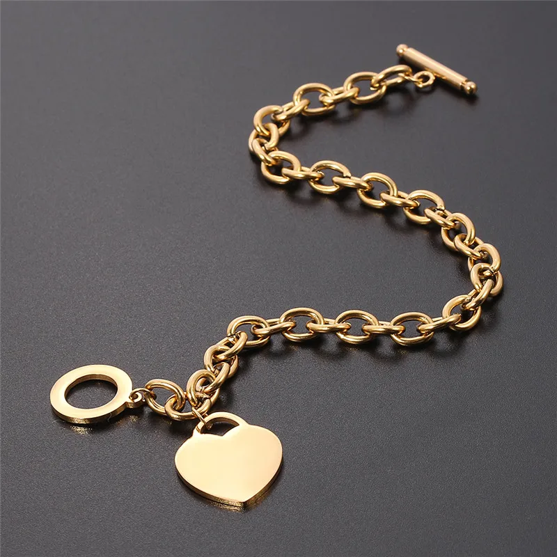 Fashion Bracelet Stainless Steel Bracelet Fashion Jewelry Stainless Steel Love Heart Bracelets For Women Party Gift