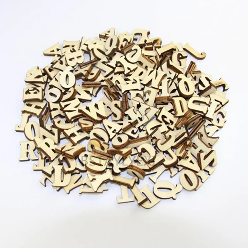 208 pezzi 8 set 26 lettere dell'alfabeto inglese Numero di legno Legno Arti decorative per la casa artigianato lettera display digitale