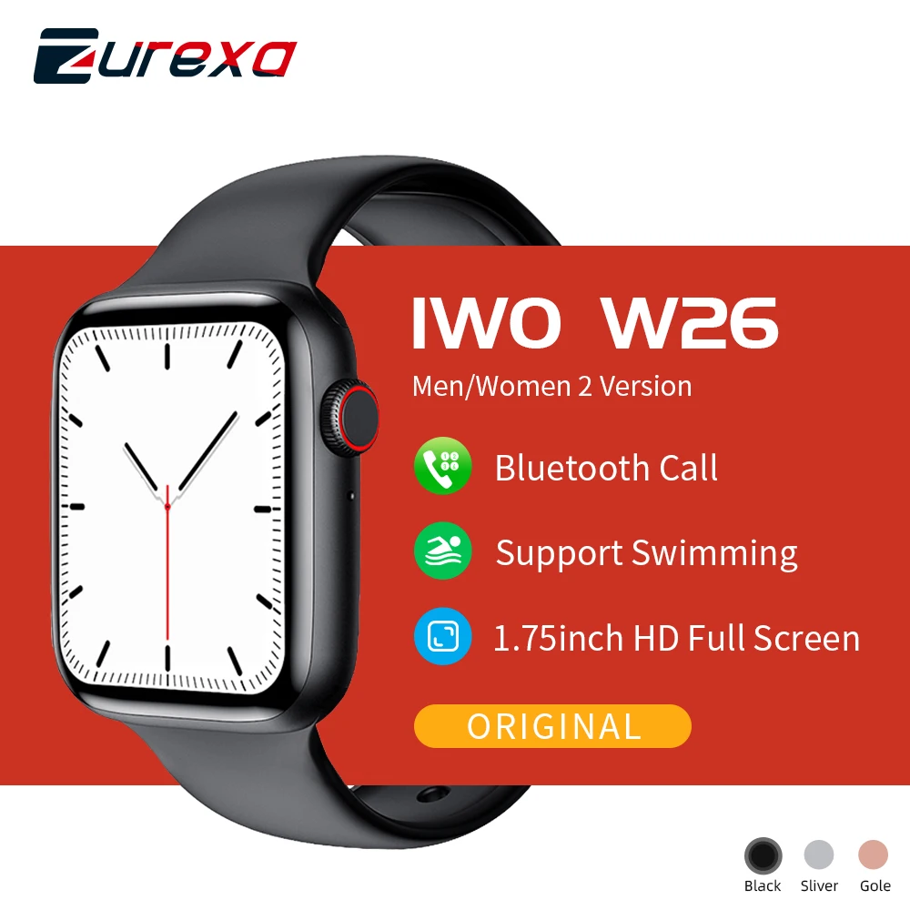 Zurexa IWO W26 inteligente reloj de las mujeres de los hombres marcar a Ip68 impermeable IWO 12 Smartwatch hombres Ecg PPG podómetro Relojes Para Android IOS