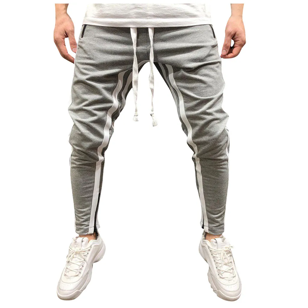 Модные мужские повседневные Лоскутные свитшоты брюки Jogger новые тренажерные залы фитнес Лоскутные Спортивные лосины дышащие брюки 8,13 - Цвет: Gray