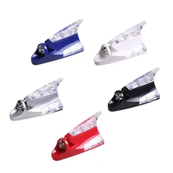 

Car Truck Wind Powered LED Light Roof Vehicle Antenna Shark Fin Safe Warning Flash Lamp Car Decoration