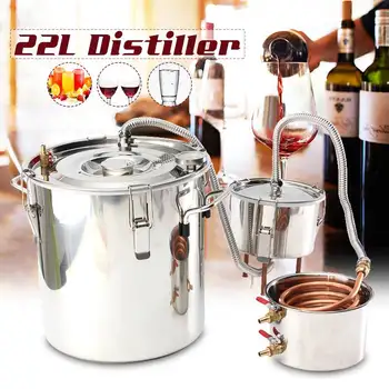 

22L Multifunctional Home DIY Distiller Moonshine Alcohol Stainless Copper Alcohol Whisky Water Wine Essential Oil Brewing Kit