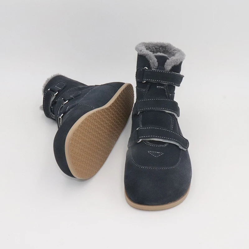 TipsieToes Top Brand Barefoot Genuine Leather Baby Toddler Girl Boy Kids Shoes For Fashion Winter ZigZig Sole Boots