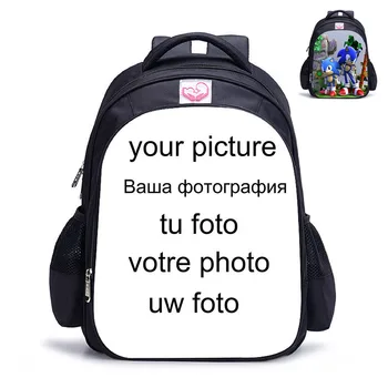 

Customized Your Image Logo Name Children Cartoon Backpacks Boys Schoolbag Daily Backpack Kids BookBag