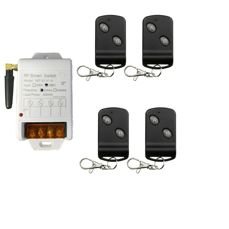 AC220V 380V 1CH RF Wireless Remote Control Switch System transmitter&ampreceiver relay Receiver Smart Home Can Time delay | Обустройство