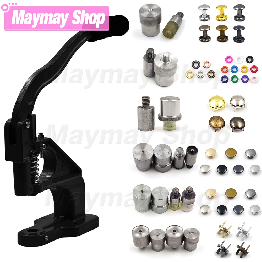 EyeletRivetSnapButtonWithHandPressMachineInstallationPress