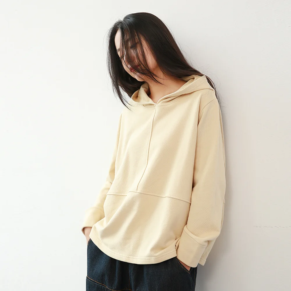 

2020 New Pullover Hoody Women's Autumn and Winter Hooded Solid Color Loose Hoodie Korean Fashion Women's Shirt