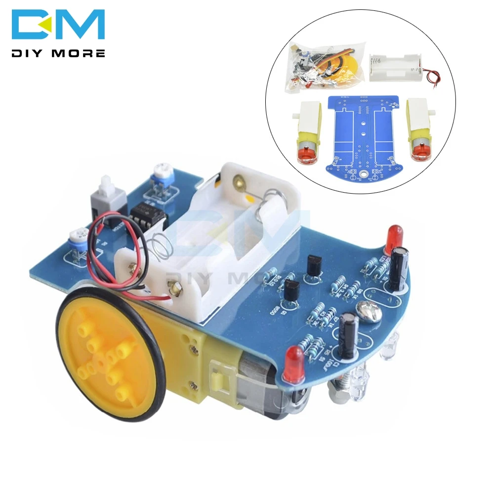 D2-1 Smart Robot Car Kits Intelligent Tracking Line Car Photosensitive Robot DIY Kit Patrol Automobile Parts DIY Electronic Toy