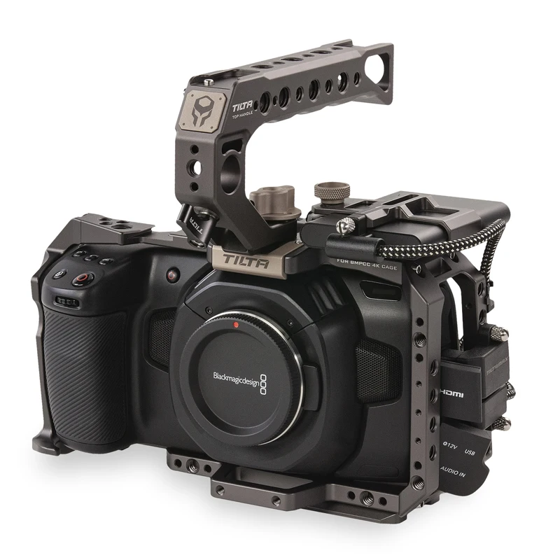 

Tilta BMPCC 4K 6K Camera Full Cage TA-T01-B Tactical Fininshed Gray SSD Drive Holder Top Handle for BlackMagic BMPCC 4K 6K