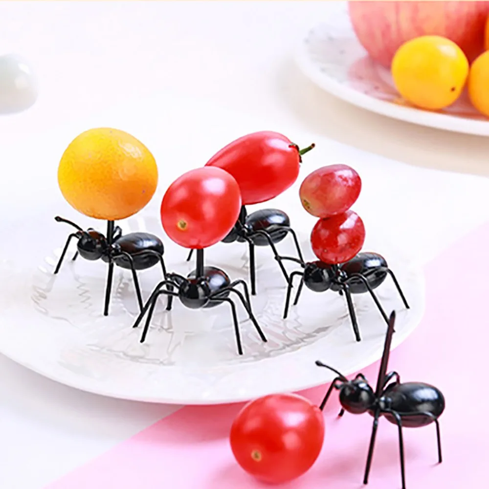 Top Sale 24pcs Fruit Fork Ant Shape Forks Snack Cake Dessert Tableware for Home Kitchen Party Dinner Fruit Pick Kitchen tools