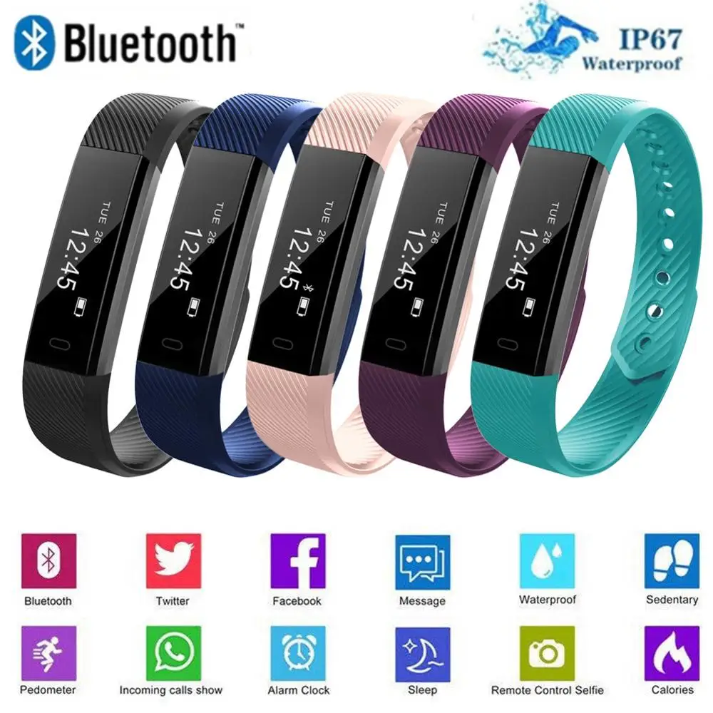 Smart Wristband Sports Band Waterproof Sleep Monitor Call Reminder Fitness Tracker Bracelet Watch for IOS Android | Электроника