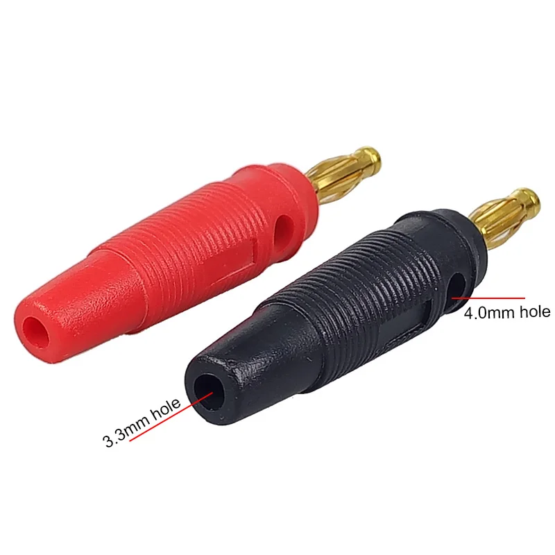 banhado ouro cobre 4mm banana conector alto falante plug solderless 04